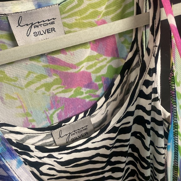 Lynn Ritchie Silver mesh maxi dress size xsmall - Picture 5 of 8